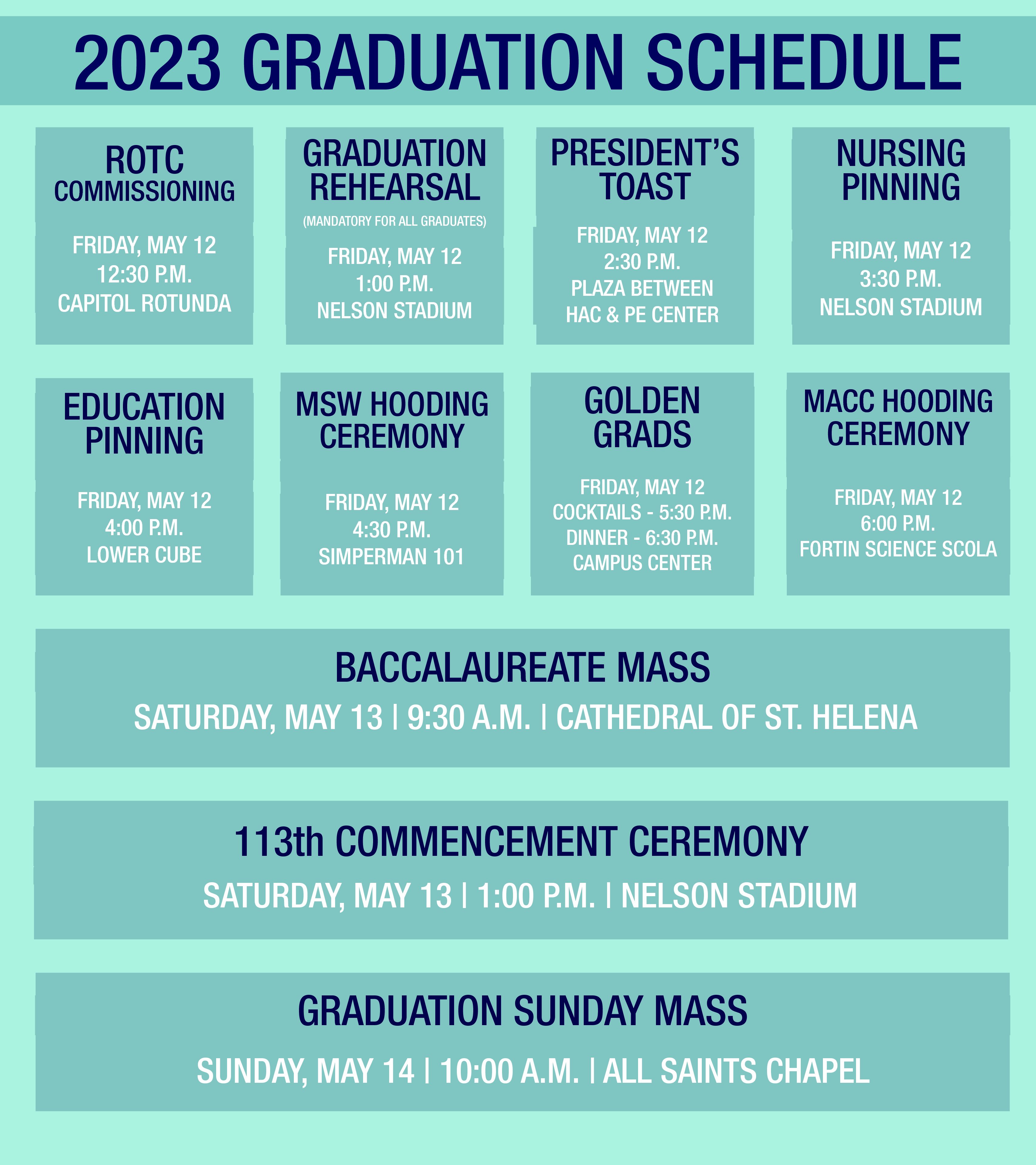 Graduation 2023 Schedule The Prospector